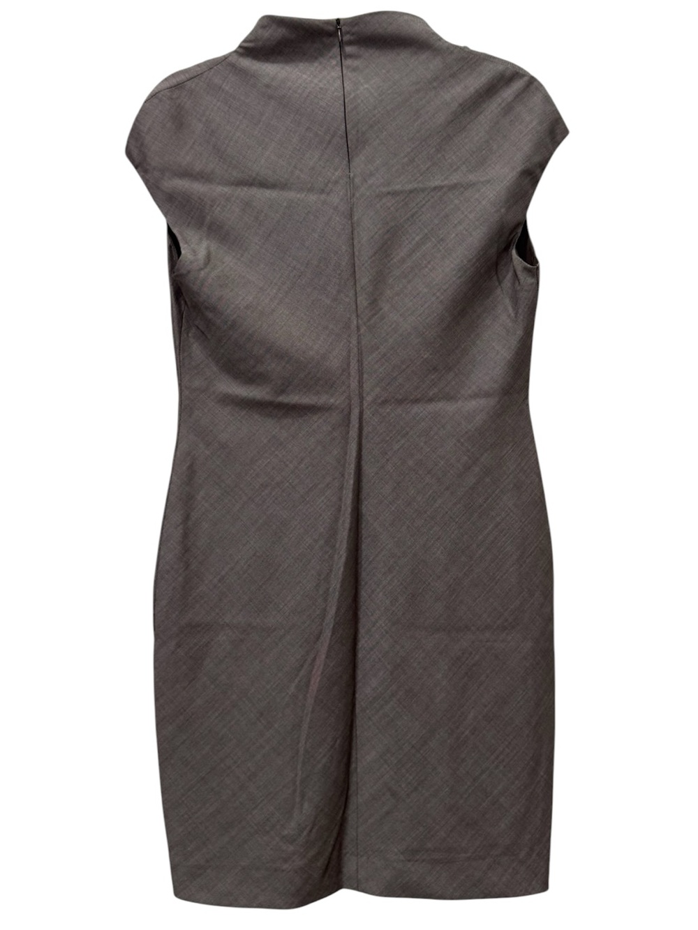 Max Mara Taupe Wool Blend High Neck Sheath Dress no Sz tag est Sz 6 or 8 - Picture 2 of 8